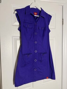 Vintage Y2K Dickies Purple Utility Cargo Mini Dress – M